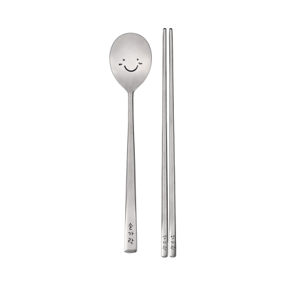 happy face spoon and chopsticks