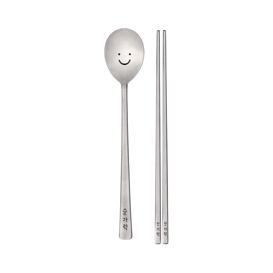 smile face spoon and chopsticks