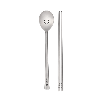 smile face spoon and chopsticks