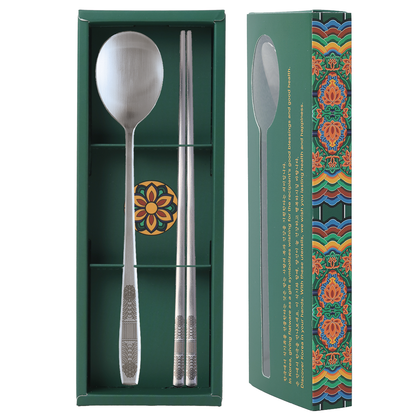 Korean Dancheong Spoon & Chopsticks 2 Person Gift Set