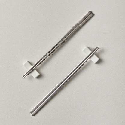 [Coming Soon] Glossy Silver 2 Pair Chopsticks set