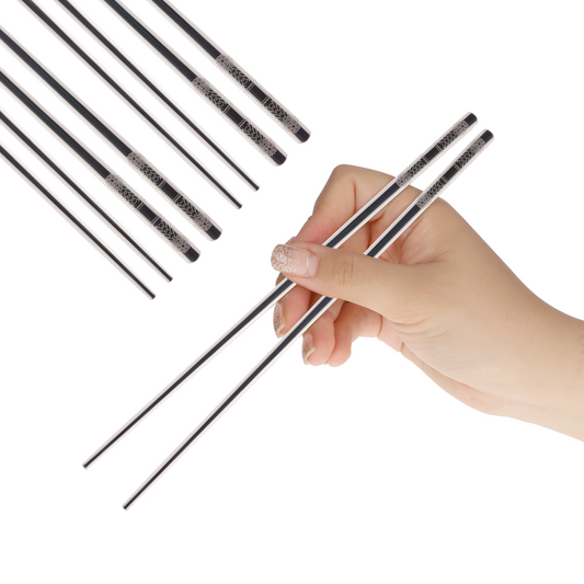 [Coming Soon] Glossy Silver 2 Pair Chopsticks set
