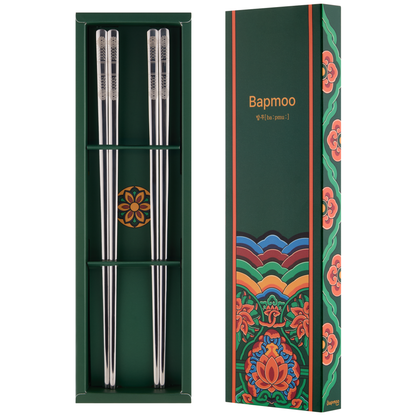 [Coming Soon] Glossy Silver 2 Pair Chopsticks set