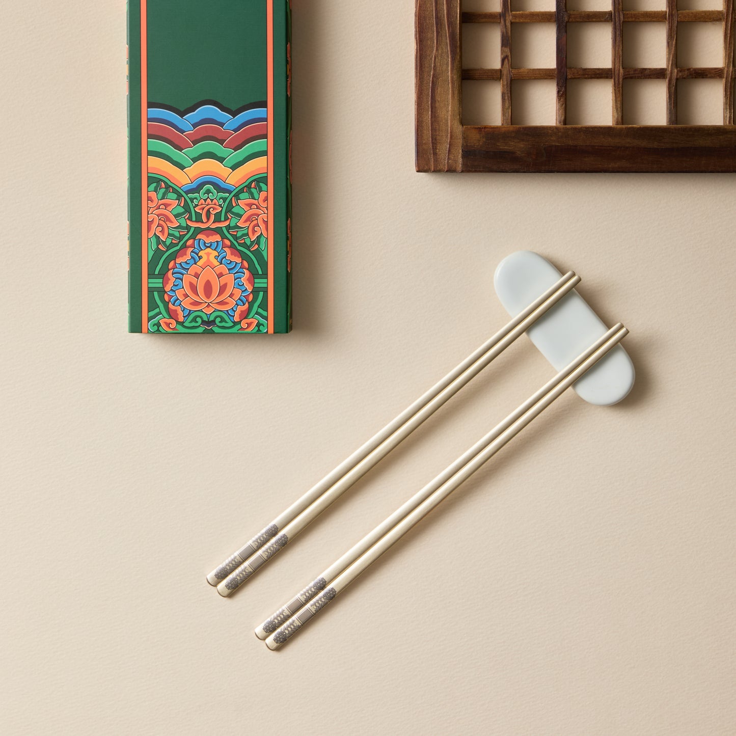 Matte Gold 2 Pair Korean Chopsticks set