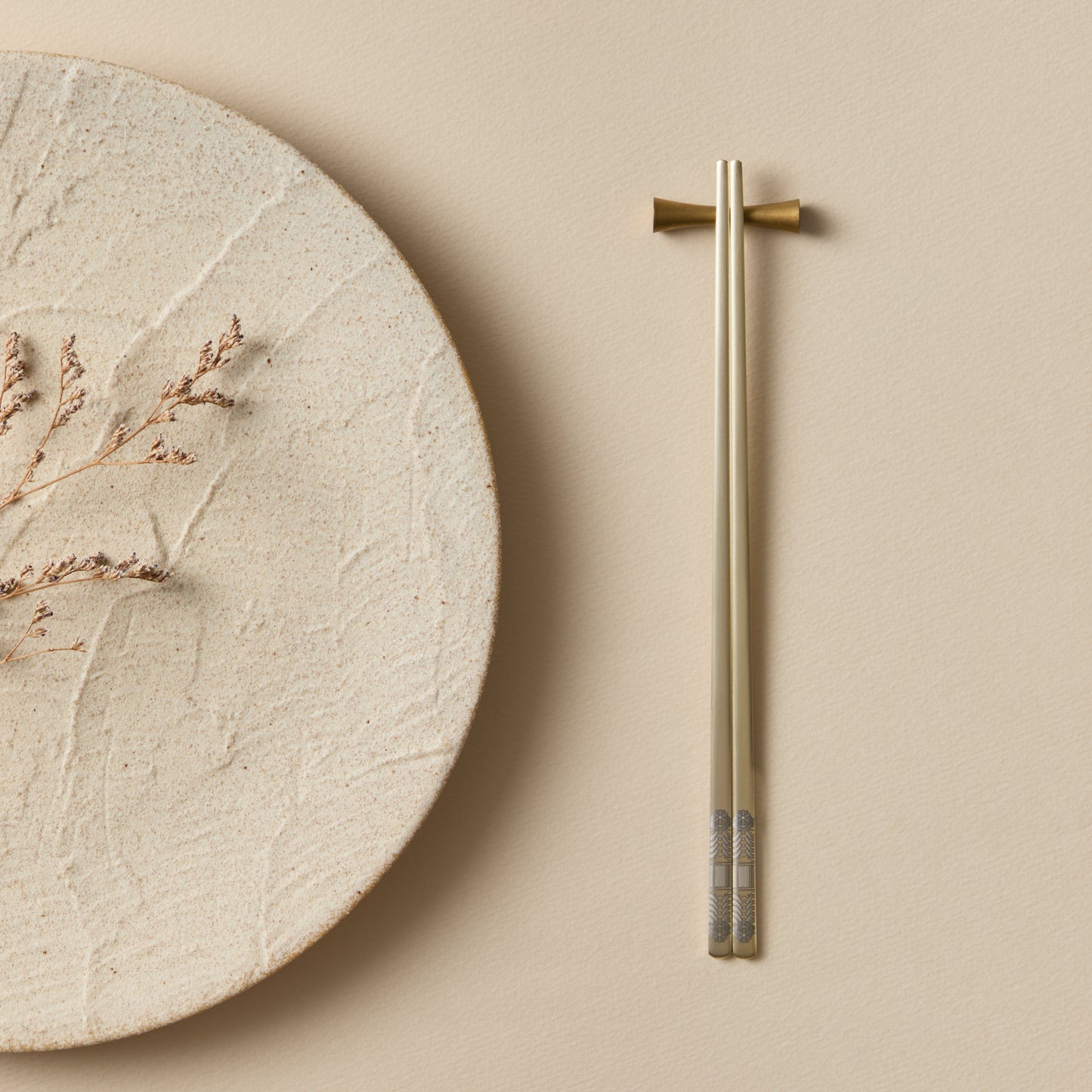 Matte Gold 2 Pair Korean Chopsticks set