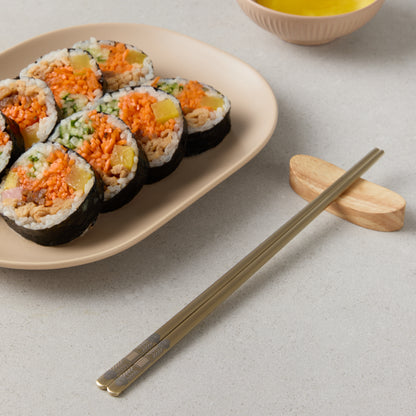 Matte Gold 2 Pair Korean Chopsticks set