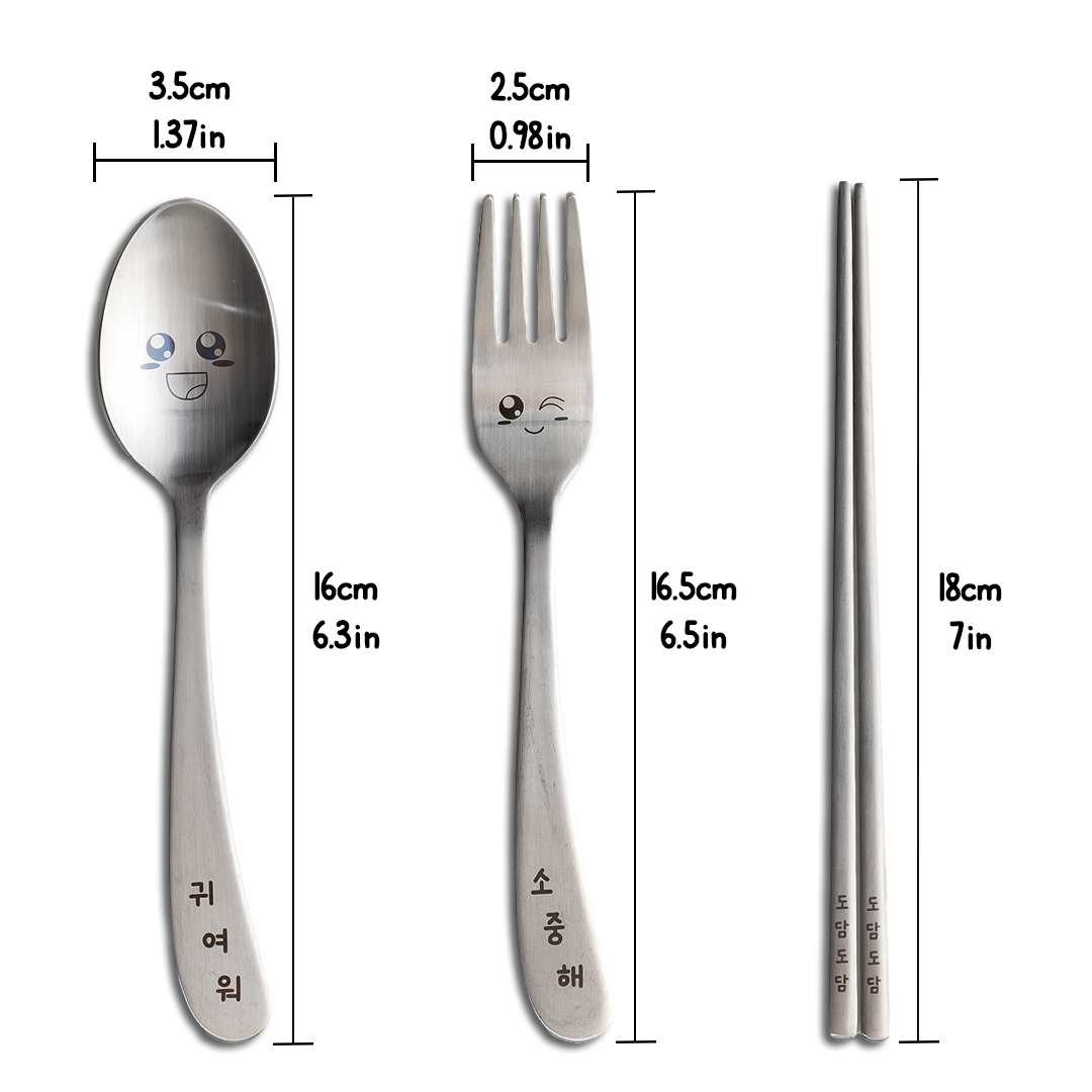 Korean Joyful Face Utensil Set for Kids