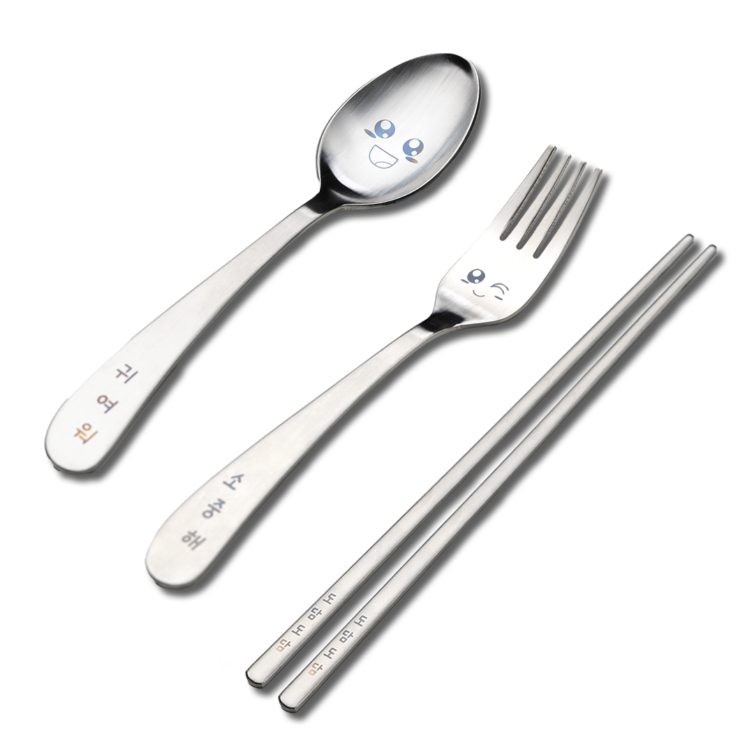 Korean Joyful Face Utensil Set for Kids