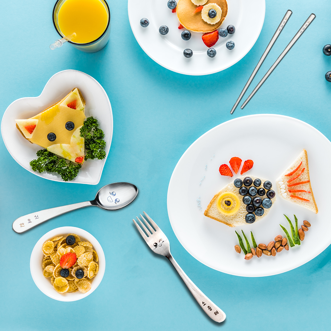 Korean Joyful Face Utensil Set for Kids