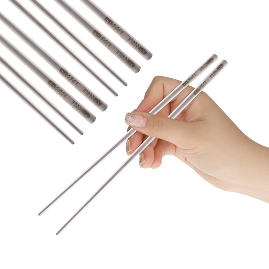 [Coming Soon] Matte Silver 2 Pair Chopsticks set