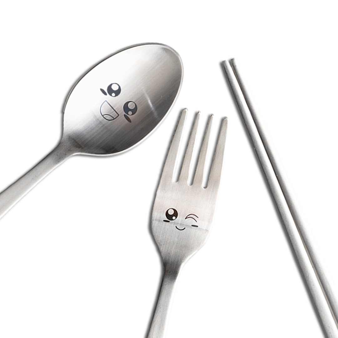 Korean Joyful Face Utensil Set for Kids