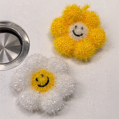 Smiley Flower Handmade Puff Sponge(Set of 2)
