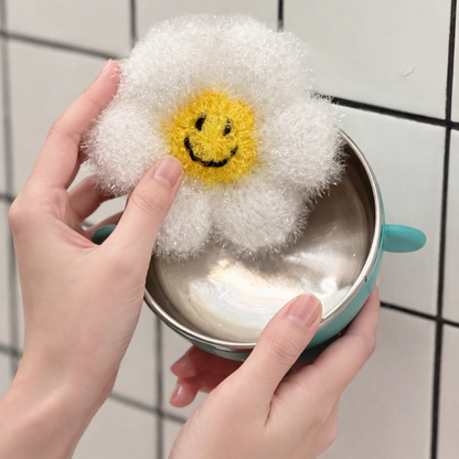 Smiley Flower Handmade Puff Sponge(Set of 2)